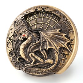 GiGiGuGu DND Dice Set 7-in-1 Spinner Metal Dice for Dungeons and Dragons（DND）, COC, MTG, and Tabletop RPGs - Zinc Alloy Roulette Design with Silent Bearings, Portable Gift Box (Antique Brass)