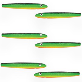 4" Cedar Plug Lures, 6 Pcs Zucchini Color Unrigged, for Offshore Fishing, Includes Lure Bag, Ideal Tuna Fishing Gear for Saltwater Trolling