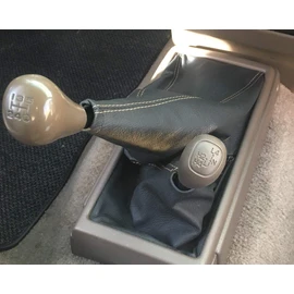 RedlineGoods Gear Stick Gaiter (4WD) Compatible with Tacoma 1995-04 Alcantara Black Stitch Blue