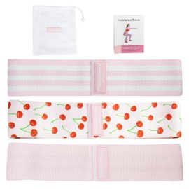 PowerFlex Fabric Resistance Bands - Set of 3 Excercise Bands - Multi Colored Fitness Bands for Home Workout & Yoga, Easy to Carry, Varying Resistance Levels (Pink)