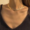 Wendalern Golden Snake Chain Necklace Double Layer Twist Herringbone Choker