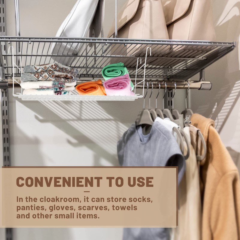 Amylove 4 Pieces 14.7 Inch Hanging Wire Shelf Organizer Closet