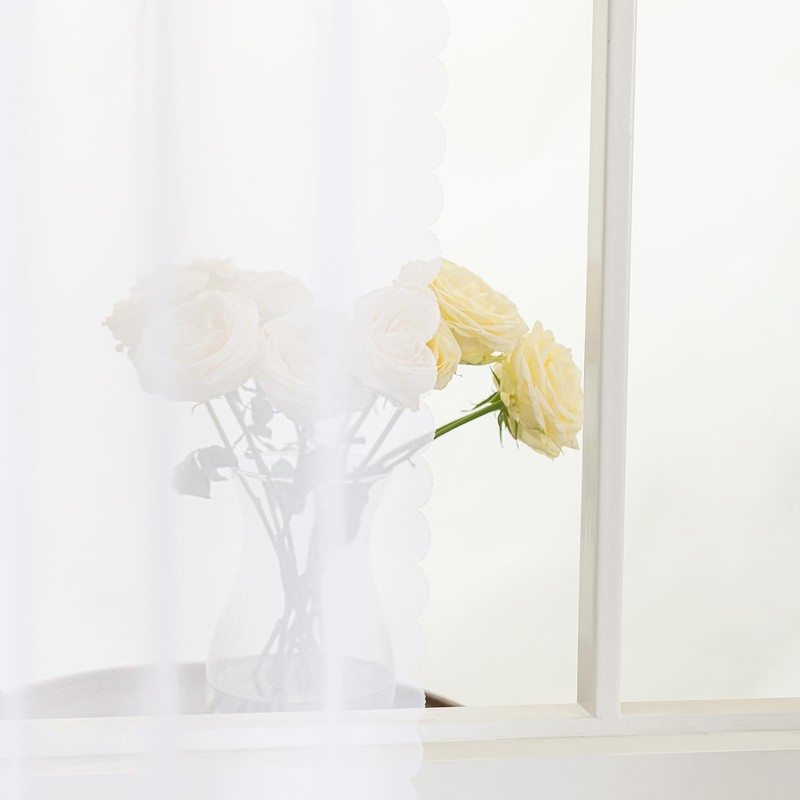 Window Curtains White Sheer Curtains 90 Inches Long 2 Panels