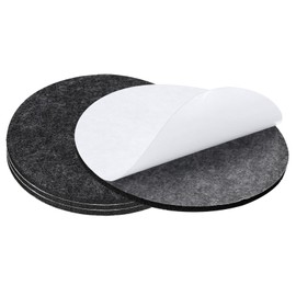 PATIKIL 6" Diameter Felt Furniture Pads, 4 Pack 1/5" Thick Lamp Base Felt Round Soft Adhesive Non-Slip Anti-Scratch Backed Felt Floor Protector for Lamp Furniture DIY Craft, Dark Grey