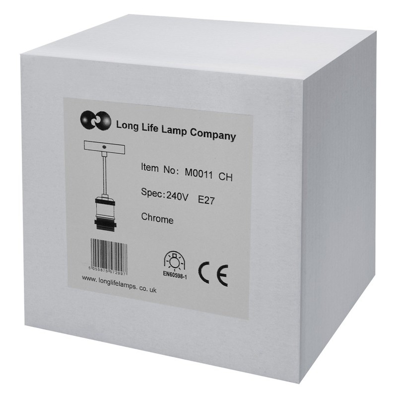 Industrial Vintage Ceiling Pendant Lamp Holder Chrome E27 Fitting M0011CH