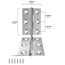 goldenwarm HY4432SNB2-10Pack DE Door Hinge, Silver, 10 Stücke