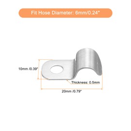 sourcing map 60 Pcs Pipe Strap Fit for 1/4in(6mm) 304 Stainless Steel Strap Clamp with 1 Hole for Conduit or Pipe Fixing