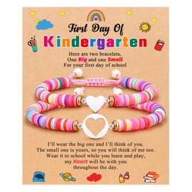 ORISPRE First Day of Kindergarten Bracelet Mommy and Me Back to School Gifts Mom Mother Daughter Bracelets Back to School Stuff for Girls Kids