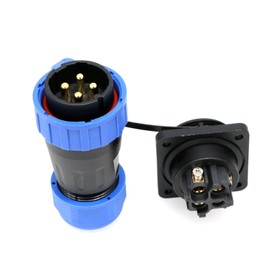 ZBLZGP TY28 Solderless Plug Socket IP68 Waterproof Connector 2-9 Pin Power Plug Socket Screw Crimp Cable Connector (4Pin 45A, Square)