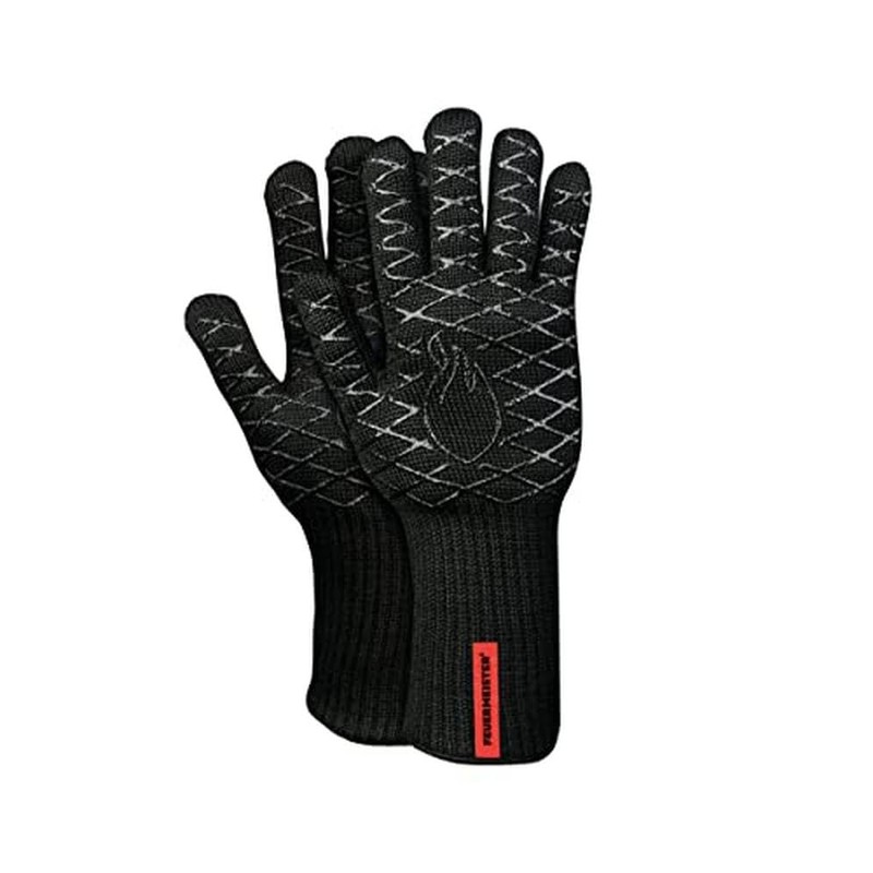 Premium BBQ Gloves - Aramid/Nomex - Black/Red - Set of