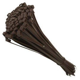 100 Tie Wraps Cable Ties Fasteners Wire Zip Strap Cord Strong Nylon Plastic Durable (Small 100mm, Brown)