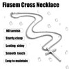 Fiusem Silver Tone Cross Necklace for Men, Mens Cross Necklaces