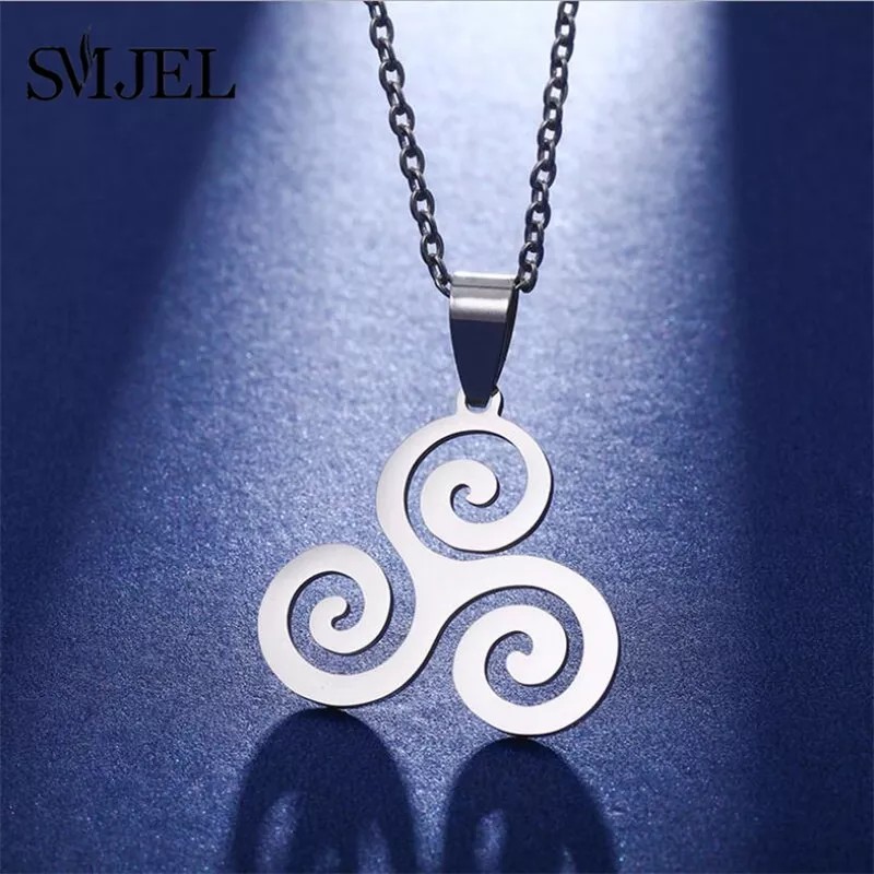TENDER LIHOME Collar Dije Trisquel Celta Vikingo Triskele Triple Espiral