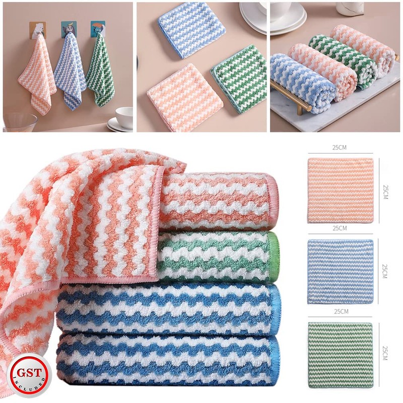 5X Microfibre Cleaning Cloth Microfiber Dish Car Glass Kitchen Towel