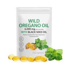 izumhoki 300 cápsulas blandas de Aceite de orégano orgánico y aceite de semilla negra capsulas de 6000 mg, suplemento de aceite de orégano antioxidantes