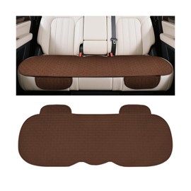 Osilly Car Back Seat Cover, Anti-Slip Long Vehicle Rear Bench Protectors with Storage Pocket, Breathable Comfortable Auto Interior Seating Bottom Protection Accessories, Universal Fit (Brown)