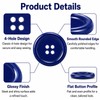 Pack of 12 Dark Blue Sew on 15mm Round Buttons
