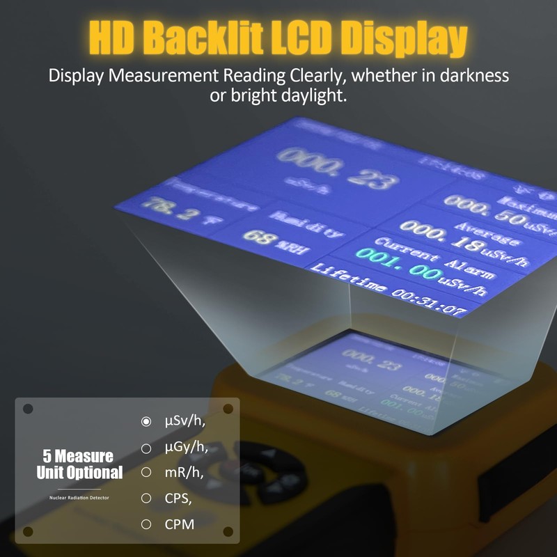 Nuclear Radiation Meter Geiger Counter, BTMETER Radioactive Detector Detect Beta