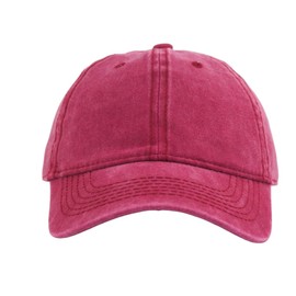 AOSMI Vintage Washed Cotton Adjustable Baseball Cap Men Women Ball Cap Soft Low Profile Plain Blank Workout Dad Hat Wine Red
