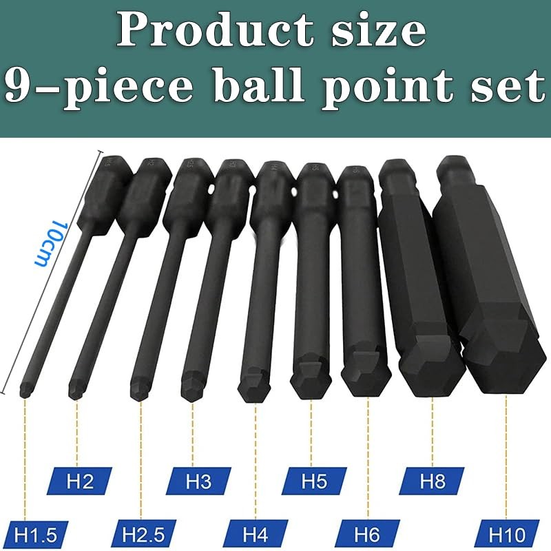 KEWAYO 9PC Hex Bit Set Magnetic Impact Driver Bits, S2