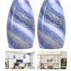 GO&SO Ocean-Blue Gradient Glass Art Lamp Shade -2 Pack Hand-Blown