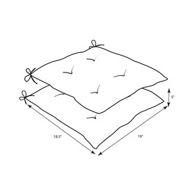 Pillow Perfect 572703 Outdoor/Indoor Westport Garden Tufted Seat Cushions (Square Back), 19" x 18.5", Multicolored