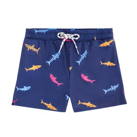 Boys Swim Trunks Toddler Swim Shorts Little Boy Bathing Suit Kids Swim Suit Youth Swimming Trunks Swimwear Infant Beach Board Shorts Adjustable Waist Blue Shark 3T