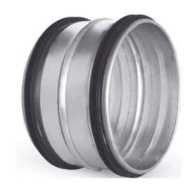 MKK Connector, spiral duct pipe, double lip seal, nipple connector, galvanised, diameter 125 mm