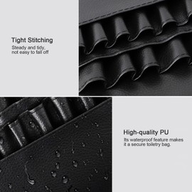 Tignapoo Makeup Brush Waist Bag Holder Cosmetic Bag Multi Pockets Make-Up Tool Waist Pouch with Adjustable Belt