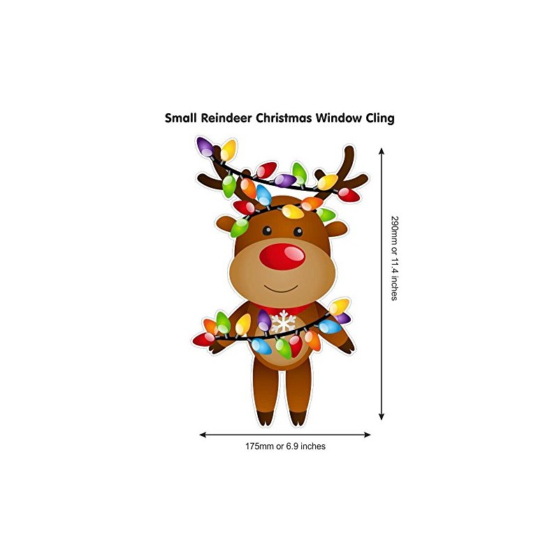 Happy Christmas Reindeer High Quality Double-Sided Static Cling Window Sticker