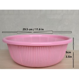 4 pcs Plastic Wash Basket Round Perforated Colander Wash Vegetables and Fruits Drain Cooked Pasta Kitchen Essentials Food Strainer Basket Strainer Kitchen pink