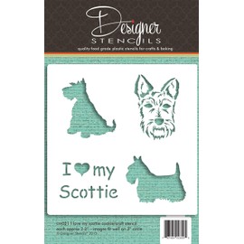 I Love My Scottie Cookie and Craft Stencil by Designer Stencils