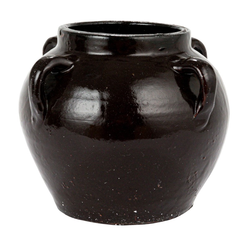 Creative Co-Op Found Decorative Clay Jar, Espresso