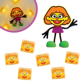 Glo Pals Juguete de baño activado por agua de Sésamo Street Julia con 6 cubos de luz reutilizables para juego sensorial