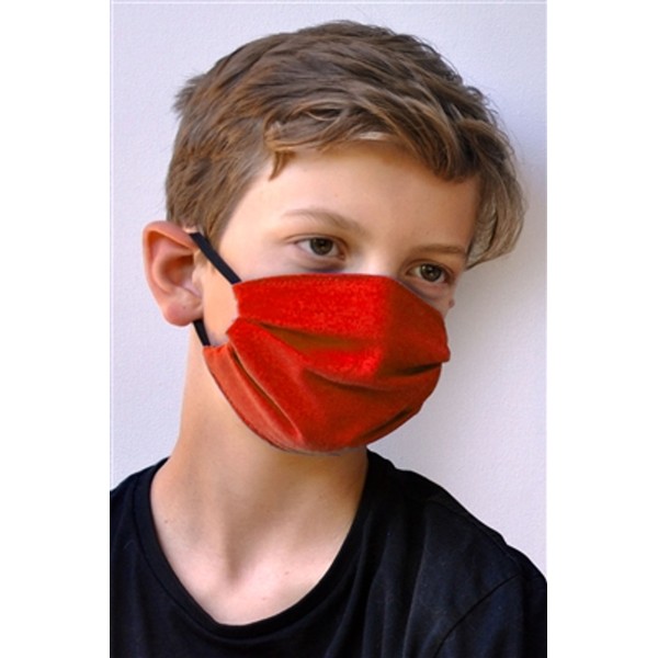 Brave Face Fraser Organic Cotton Reusable Face Mask For Kid - Red