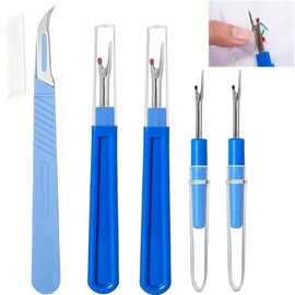 5-Piece Sewing Seam Ripper Kit for Stitch Removal – Large and Small Thread Removers with Curved Cutter for Sewing and Embroidery