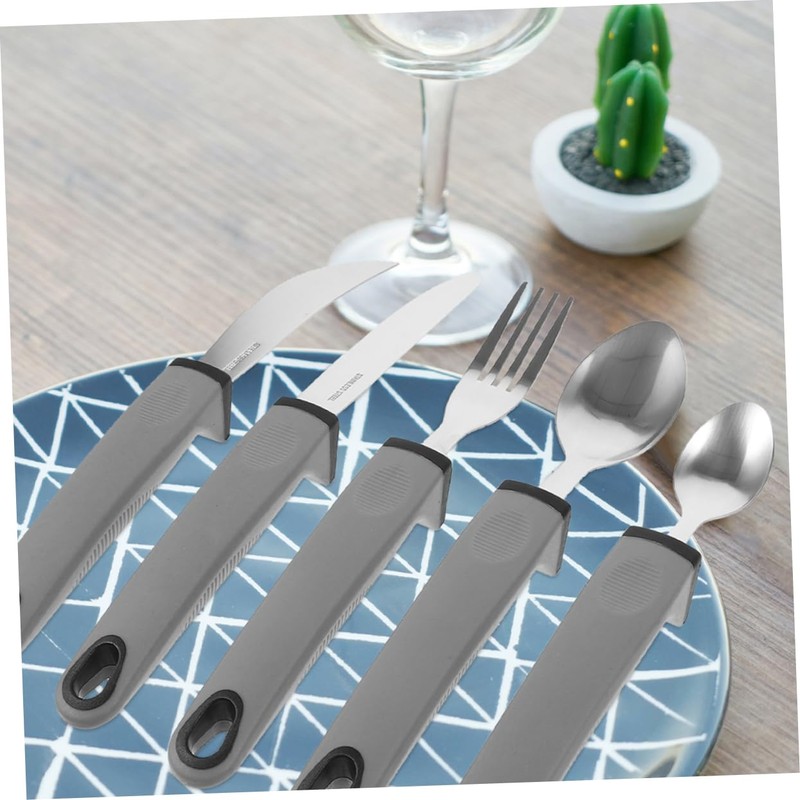 Ipetboom 1 Set Adaptive Tableware for Elderly Portable Slip Utensils