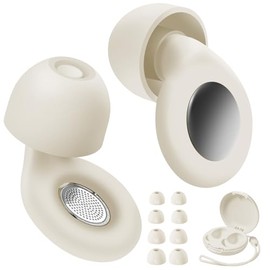 Tapones de Oídos para Dormir, 30 dB de Reducción de Ruido, Reutilizable, Tapones Auditivos Silicona con 4 Pares de Almohadillas para Dormir, Estudiar,