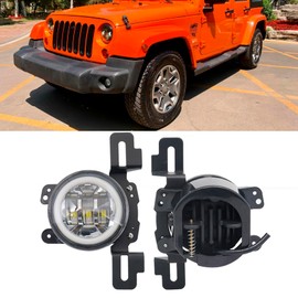 4'' Fog Light Modified Brackets Front Bumper Mounting Replacement for Wrangler JK 2013-2018 Rubicon X Hard Rock Bumper