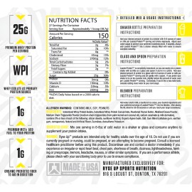 Proteína de suero en polvo premium cargada RYSE con MCT - taza de mantequilla de maní 2,3 libras