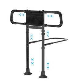 Bed Rails for Elderly Adults Safety:Adjustable Bedside Assist Rails with Storage Pockets,400LB Gravity Capacity, Non-Slip Handle, Sensor Night Light & Storage Pocket – Bed Cane & Handrail for Seniors