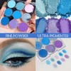 Teekerwan 9 Colours Shimmer Matte Blue Eyeshadow Palette, Highly Pigmented