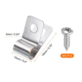 sourcing map 20pcs Wire Fence Clips 0.24" Stainless Steel Fence Wire Clamps Agricultural Fencing Mounting Clips with 20pcs Screws for Mounting 12-16 Gauge Wires to Wood Metal or Vinyl Fence