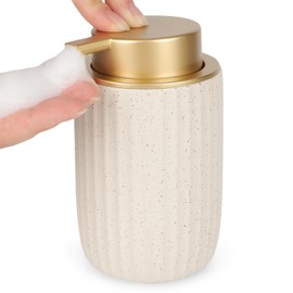 Segbeauty Foam Soap Dispenser Refillable, 10.8oz Ceramic Foaming Hand Wash Dispenser, 320ml Empty Bathroom Shower Shampoo Body Wash Dispensing Bottle, Press Dish Soap Foaming Pump Bottle for Kitchen