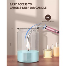 RONXS Lighter Electric Lighter Rechargeable Arc USB Candle Lighters with LED Battery Display, Flexible Neck Windproof Flameless Plasma Long Lighters for Candle BBQ Camping (Silver&Pink)