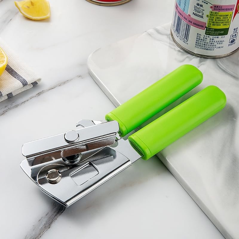 Simple Steel Can Opener - Sturdy Metal Manual Lid Opener,