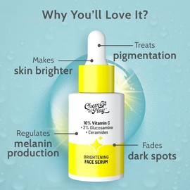 Chemist At Play 10% Vitamin C Face Serum |Brightens & Gives Glow |Fades Dark Spots |Treats Hyperpigmentation| Balances Melanin Production | Ethyl Ascorbic Acid & Glucosamine | For All Skin Types 30ml