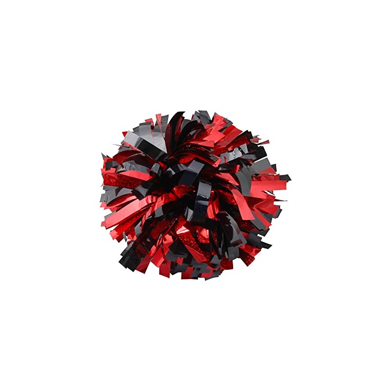 Cheerleading Pom Poms Metalic Holographic Cheerleader with Baton Handle 6