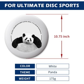 TSUNG 175g Ultimate Disc White Sport Disc Flying Disc Competition for Pro & Beginners 10.75 inch (Panda-White)