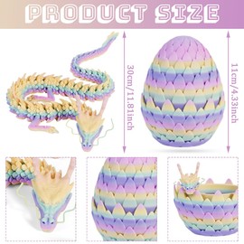 3D gedrucktes Drachenei Geheimnisvolle Drachen Spielzeug Realistische Beweglicher Drache Flexible Gelenke berraschung Easter Dracheneier Schreibtischspielzeug (Mattes Bonbon)